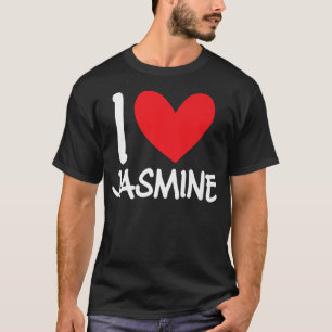 Camiseta Eu Amo Jasmine Nome Mulher Personalizada BFF Fr