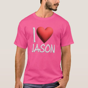 Camiseta Eu Amo Jason Name Personalizado Men Cara Amigo BFF