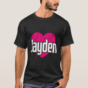 Camiseta Eu Amo Jayden Cute Primeiro Nome I Heart Jayden