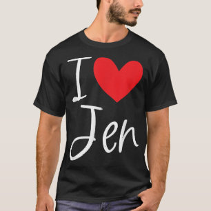 Camiseta Eu Amo Jen Name Personalised Girl Woman BFF Amigo