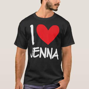 Camiseta Eu Amo Jenna Nome Menina Personalizada Mulher BFF 