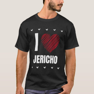 Camiseta Eu Amo Jericho Primeiro Nome Legal Coração Engraça