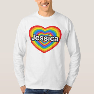 Camiseta Eu amo Jessica. Eu te amo Jessica. Coração