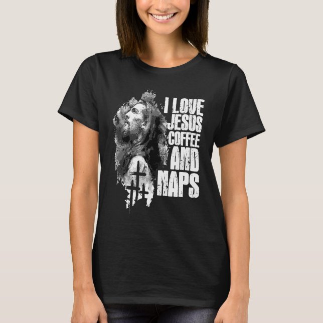 Camiseta Eu Amo Jesus Café E Naps Meu Santo Deus (Frente)