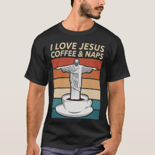 Camiseta Eu Amo Jesus Café E Soneca