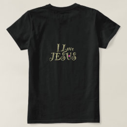Camiseta Eu Amo Jesus com Coração Rosa