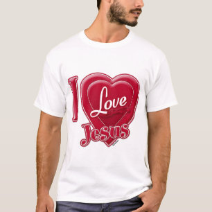 Camiseta Eu amo Jesus Coração Vermelho