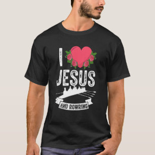 Camiseta Eu Amo Jesus E Barco De Fila Cristã