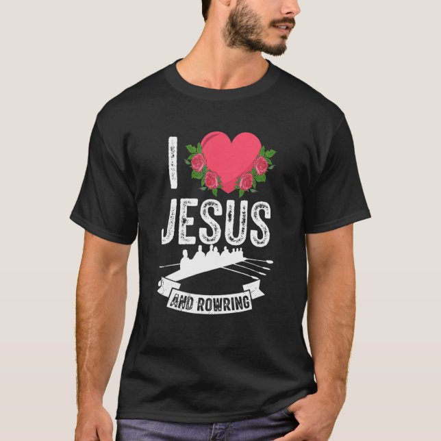 Camiseta Eu Amo Jesus E Barco De Fila Cristã (Frente)