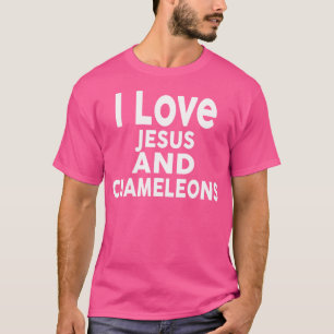 Camiseta Eu Amo Jesus E Camaleões Engraçados Camaleão