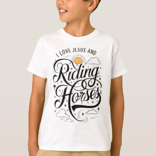 Camiseta Eu Amo Jesus E Cavalos Cavalos Andando Meninas De 