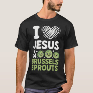 Camiseta Eu Amo Jesus E Couve De Bruxelas