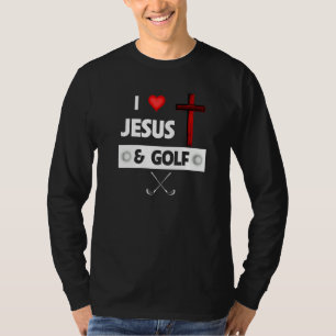 Camiseta Eu Amo Jesus E Golfe Fã Esportivo Cristão Bíblia C