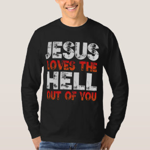 Camiseta Eu Amo Jesus E Jesus Ama O Inferno De Você,