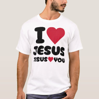 Camiseta Eu Amo Jesus E Jesus Te Ama Cristão