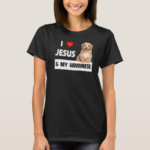 Camiseta Eu Amo Jesus E Meu Cachorro Havanês Mãe Pai Pet Pa