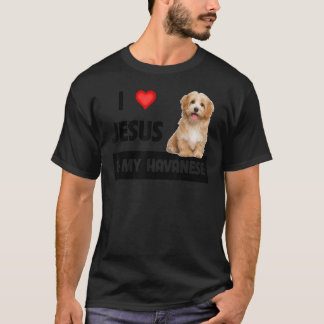 Camiseta Eu Amo Jesus E Meu Cachorro Havanês Mãe Pai Pet Pa