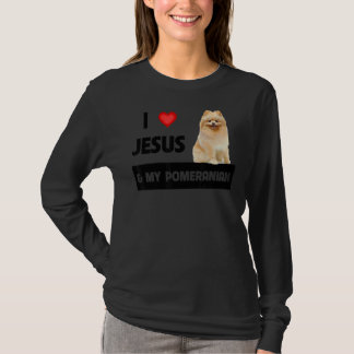 Camiseta Eu Amo Jesus E Meu Cachorro Pomerano Mãe E Pai Chr