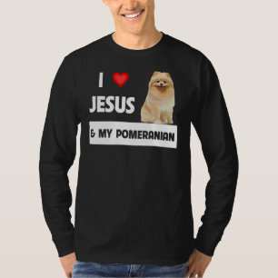 Camiseta Eu Amo Jesus E Meu Cachorro Pomerano Mãe E Pai Chr