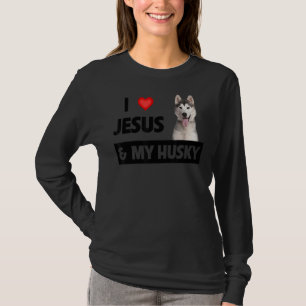 Camiseta Eu Amo Jesus E Meu Cachorro Rouco Mãe Pai Pet Pare