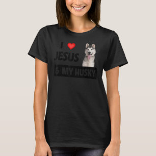 Camiseta Eu Amo Jesus E Meu Cachorro Rouco Mãe Pai Pet Pare