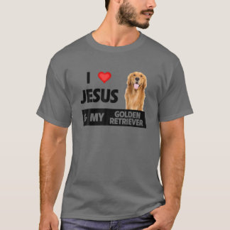 Camiseta Eu Amo Jesus E Meu Ouro Cachorro De Retriever Mãe 