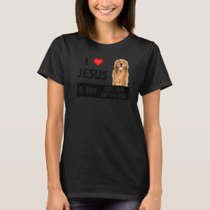 Camiseta Eu Amo Jesus E Meu Ouro Cachorro De Retriever Mãe 