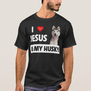 Camiseta Eu amo Jesus e meu Rouco Cachorro Mãe Pai Pet Pare