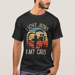 Camiseta Eu Amo Jesus E Meus Gatos Para Amantes De Gato Cri