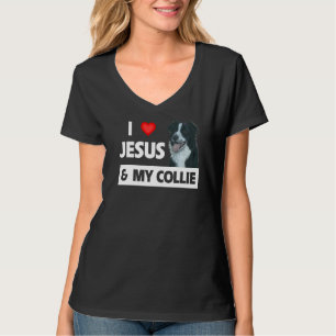 Camiseta Eu Amo Jesus E Minha Fronteira Collie Herdando Cac