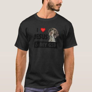 Camiseta Eu Amo Jesus E Minha Gsp Mãe Pai Cabelo Alemão Cur