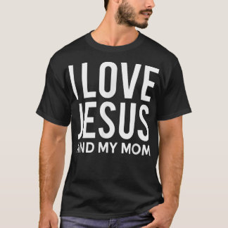 Camiseta Eu Amo Jesus e Minha Mãe Mensagem Cristã Divertid