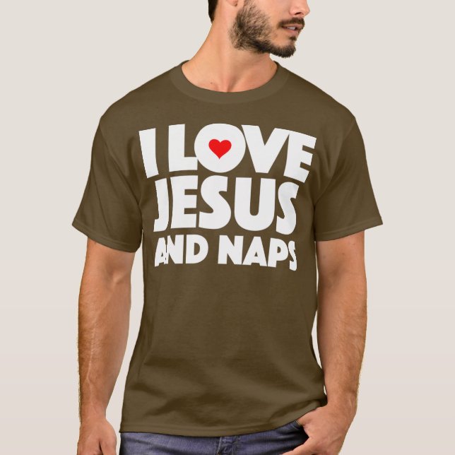 Camiseta eu amo jesus e naps Igreja Religiosa (Frente)