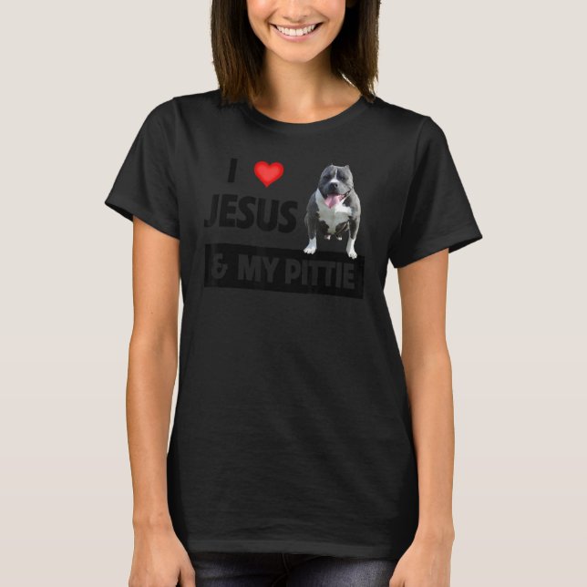 Camiseta Eu Amo Jesus E O Meu Cachorro Pequeno Cachorro Mam (Frente)