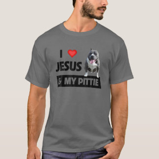 Camiseta Eu Amo Jesus E O Meu Cachorro Pequeno Cachorro Mam