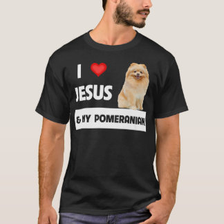Camiseta Eu amo Jesus e o meu cão panomerano mãe e Pai Chr