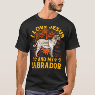 Camiseta Eu amo Jesus e o meu Labrador Retriever Dog Engraç