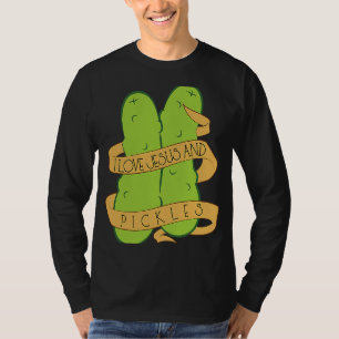 Camiseta Eu Amo Jesus E Pickles Acreditam No Ventilador