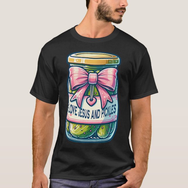 Camiseta Eu Amo Jesus E Picles Com Arco Coquete Fofo Ae (Frente)