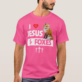 Camiseta Eu Amo Jesus E Raposas Zoo A Vida Selvagem Naturez
