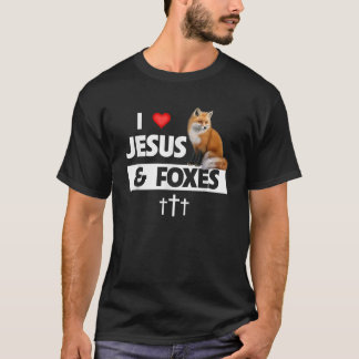 Camiseta Eu Amo Jesus E Raposas Zoo A Vida Selvagem Naturez