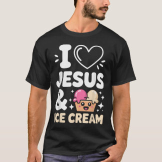 Camiseta Eu Amo Jesus E Sorvete