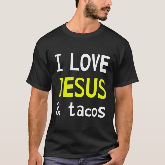 Camiseta Eu Amo Jesus E Tacos (Frente)