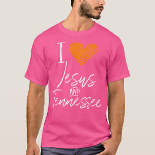 Camiseta Eu Amo Jesus E Tennessee Orange Heart Fan G