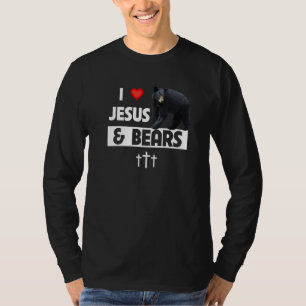 Camiseta Eu amo Jesus e ursos cristãos acampando a vida sel