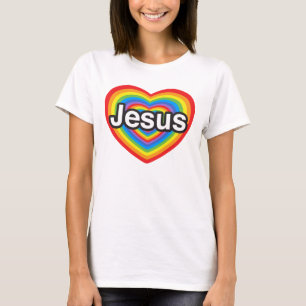 Camiseta Eu amo Jesus. Eu te amo Jesus. Coração
