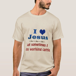 Camiseta Eu Amo Jesus Mas Às Vezes... T-Shirt masculino