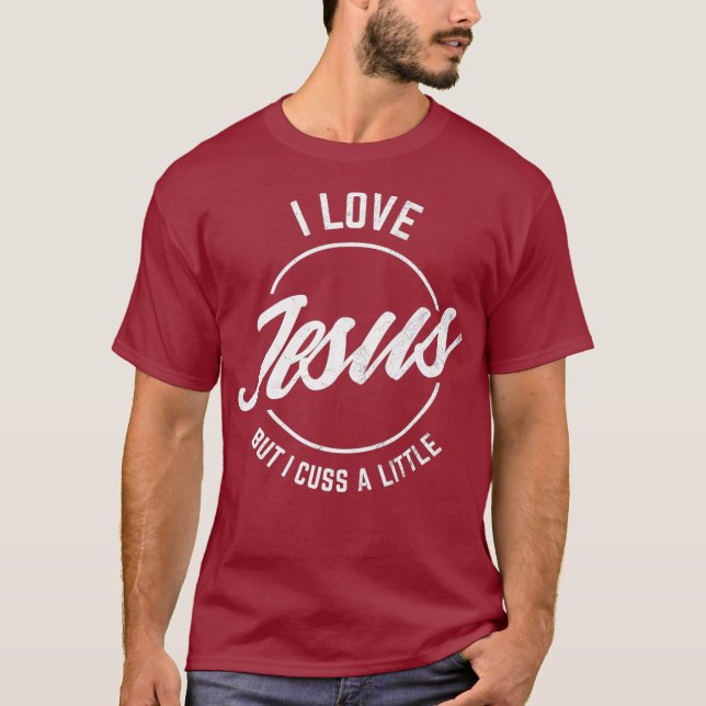 Camiseta Eu Amo Jesus Mas Eu Cuido Um Cristão Engraçado (Frente)