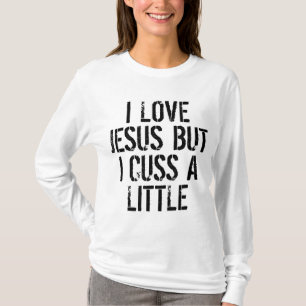 Camiseta Eu Amo Jesus Mas Eu Me Cusco De Um Pouco De Divert