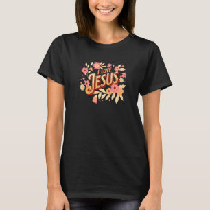 Camiseta Eu amo Jesus Páscoa de Natal religioso cristão
